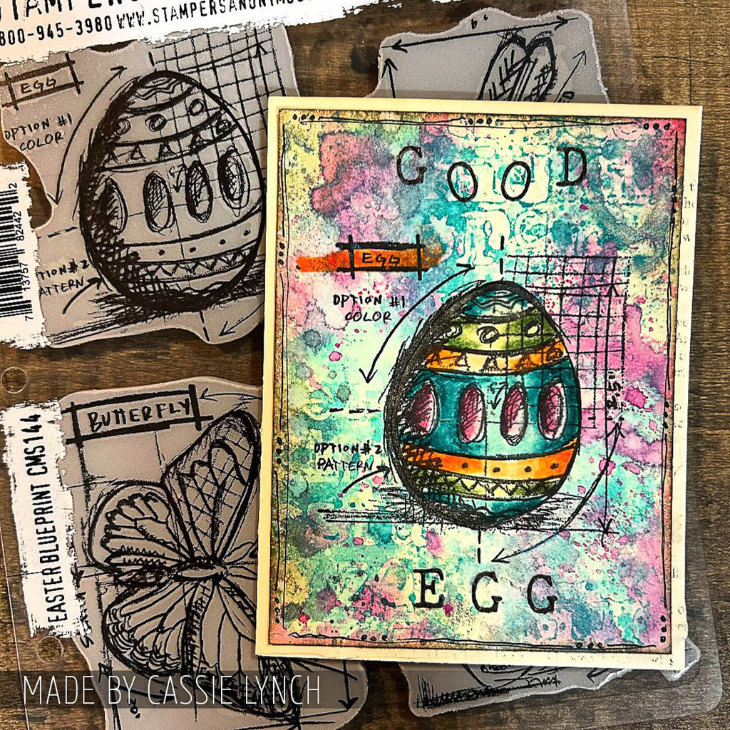 Tim Holtz Cling Rubber Stamps Easter Blueprints cms144 egg