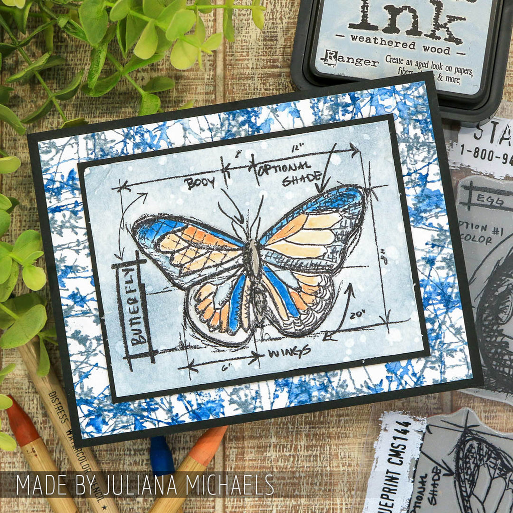 Tim Holtz Cling Rubber Stamps Easter Blueprints cms144 flutter
