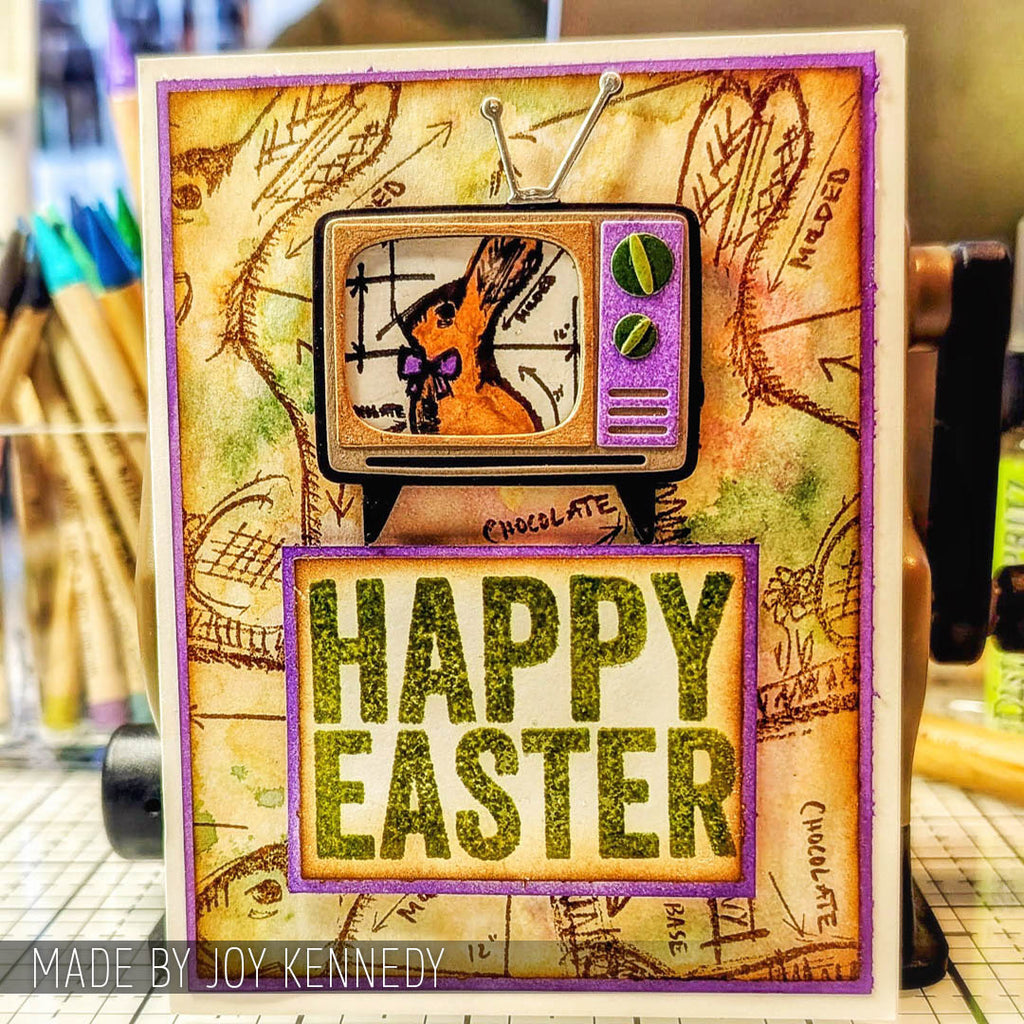 Tim Holtz Cling Rubber Stamps Easter Blueprints cms144 tv