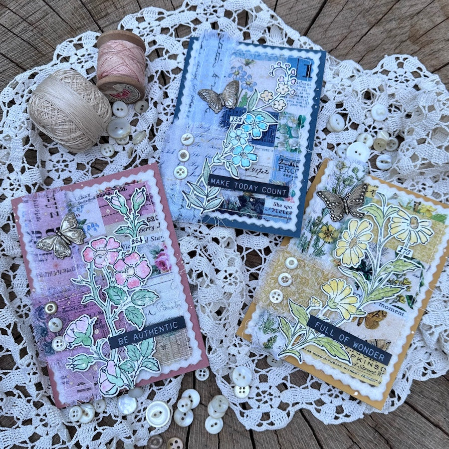 Tim Holtz Cling Rubber Stamps Embroidery cms486 Richele_Christensen fabric cards | color-code:ALT06