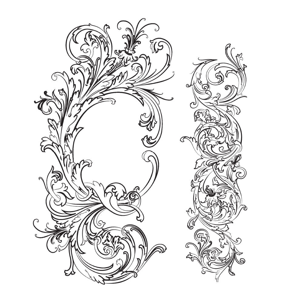 Tim Holtz Cling Rubber Stamps FABULOUS FLOURISHES CMS070