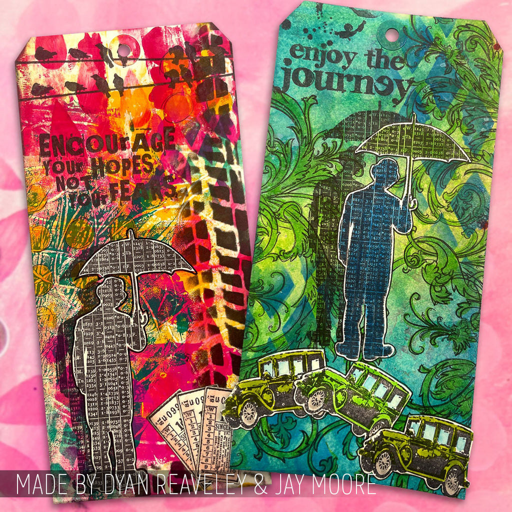 Tim Holtz Cling Rubber Stamps FABULOUS FLOURISHES CMS070 tags