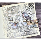 Tim Holtz Cling Rubber Stamps FADED TYPE CMS397 bird | color-code:ALT07