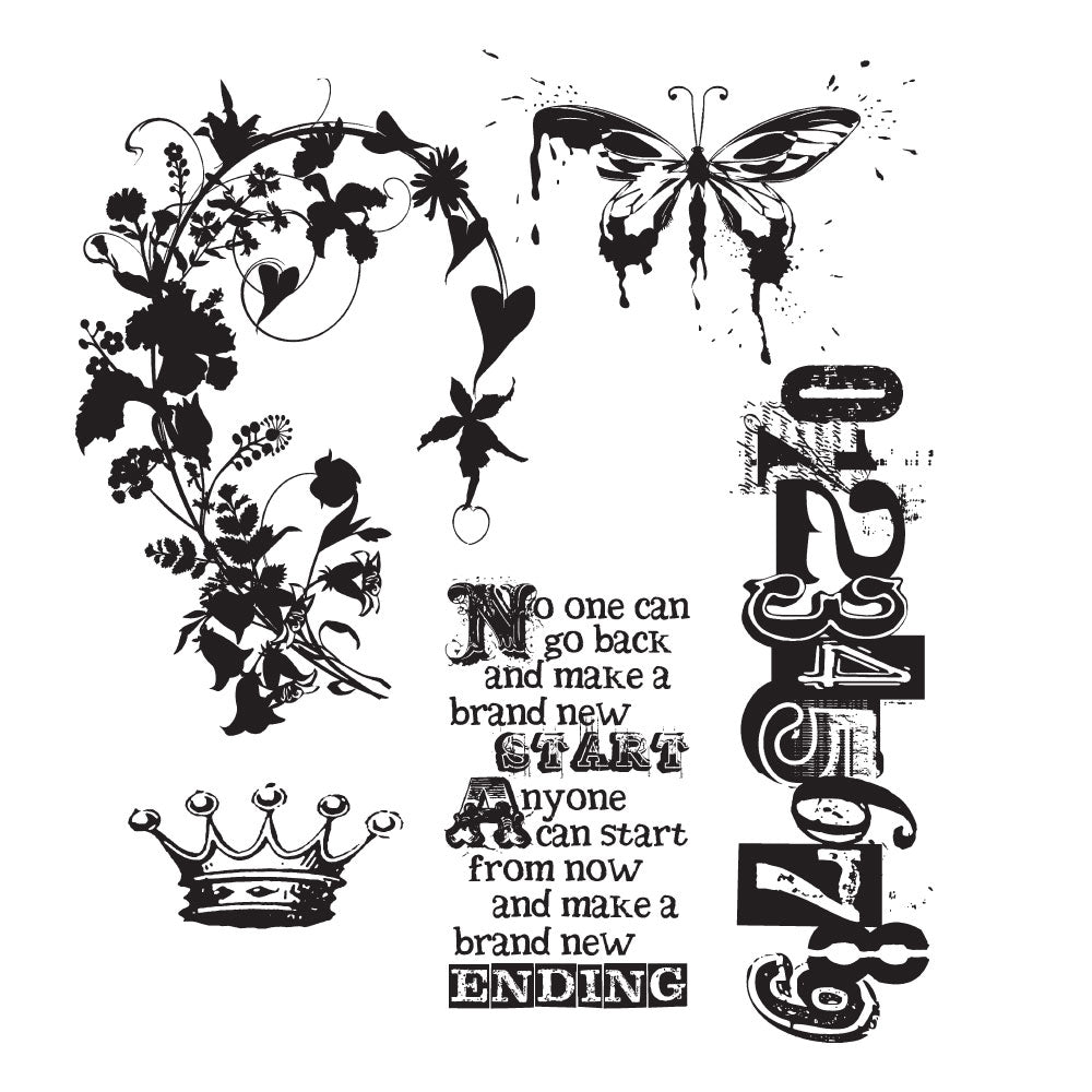 Tim Holtz Cling Rubber Stamps FAIRYTALE FRENZY CMS058
