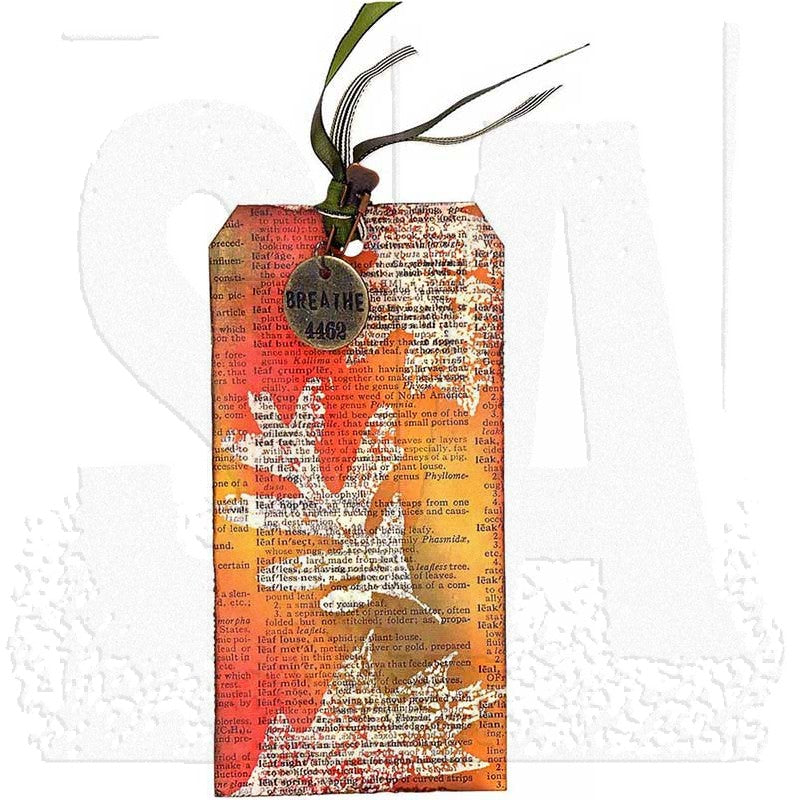 Tim Holtz Cling Rubber Stamps FALLING LEAVES cms097 tag