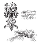 Tim Holtz Cling Rubber Stamps FANCY FLOURISH SET CMS005