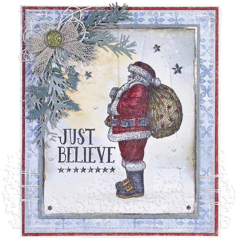 Tim Holtz Cling Rubber Stamps FESTIVE SKETCH CMS283 just believe
