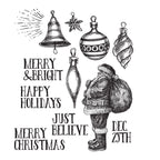Tim Holtz Cling Rubber Stamps FESTIVE SKETCH CMS283