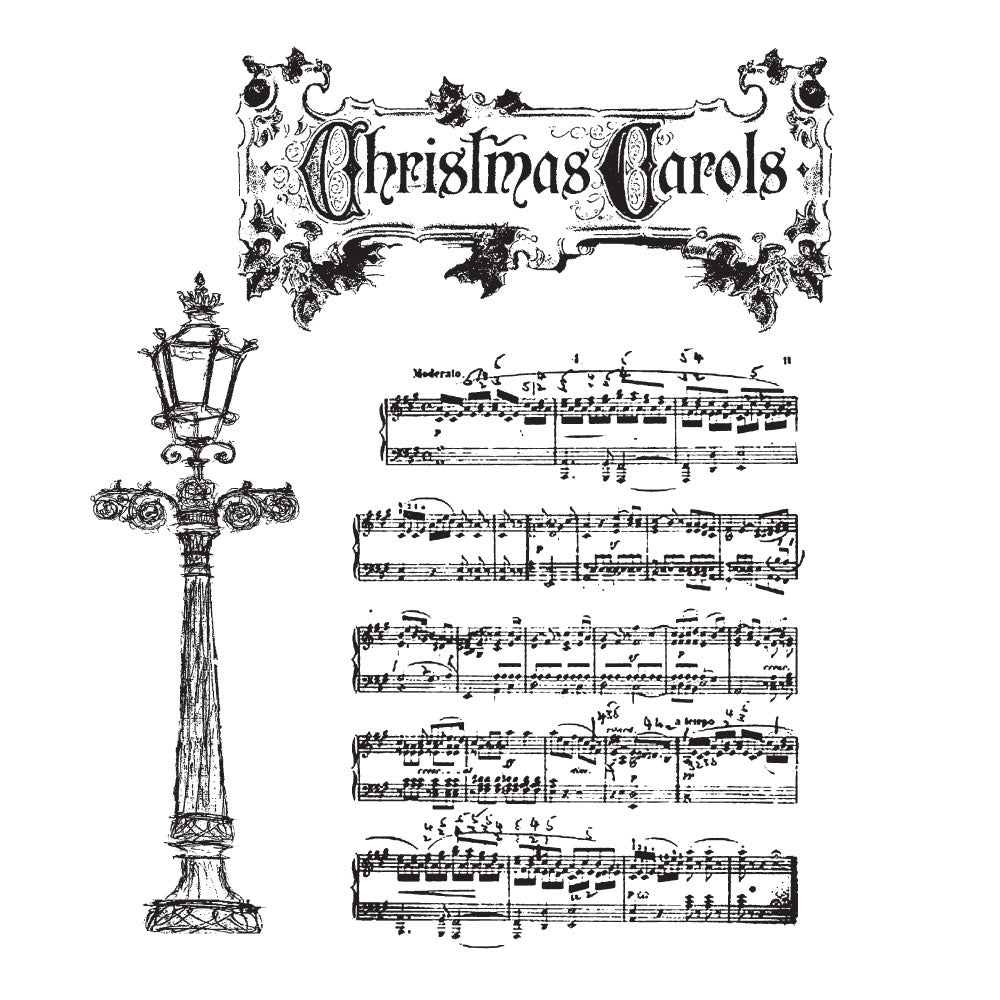 Tim Holtz Cling Rubber Stamps FESTIVE SOUNDS Christmas CMS048