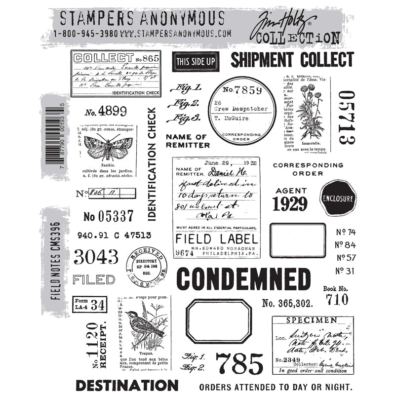 Tim Holtz Cling Rubber Stamps FIELD NOTES CMS396 – Simon Says Stamp