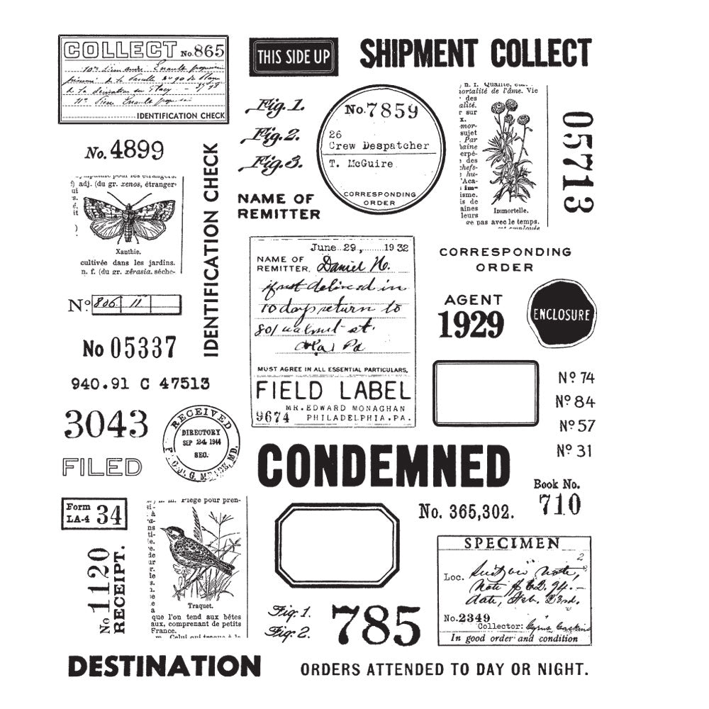 Tim Holtz Cling Rubber Stamps FIELD NOTES CMS396