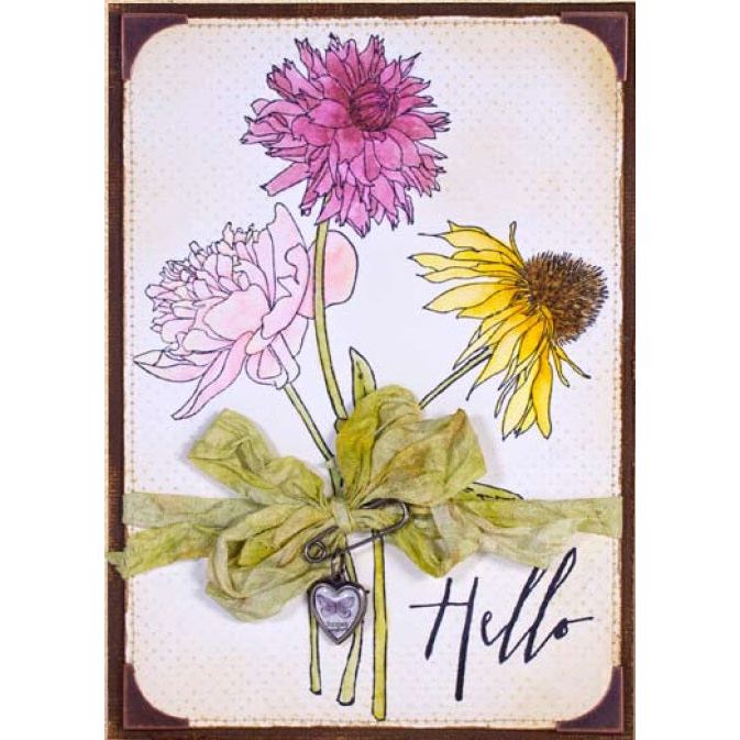 Tim Holtz Cling Rubber Stamps FLOWER GARDEN cms215 hello
