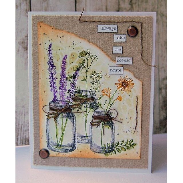 Tim Holtz Cling Rubber Stamps FLOWER JAR CMS297 daisy
