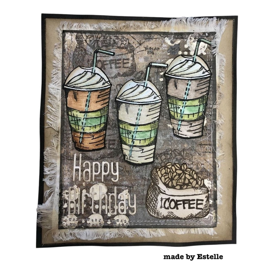 Tim Holtz Cling Rubber Stamps FRESHLY BREWED BLUEPRINT CMS232