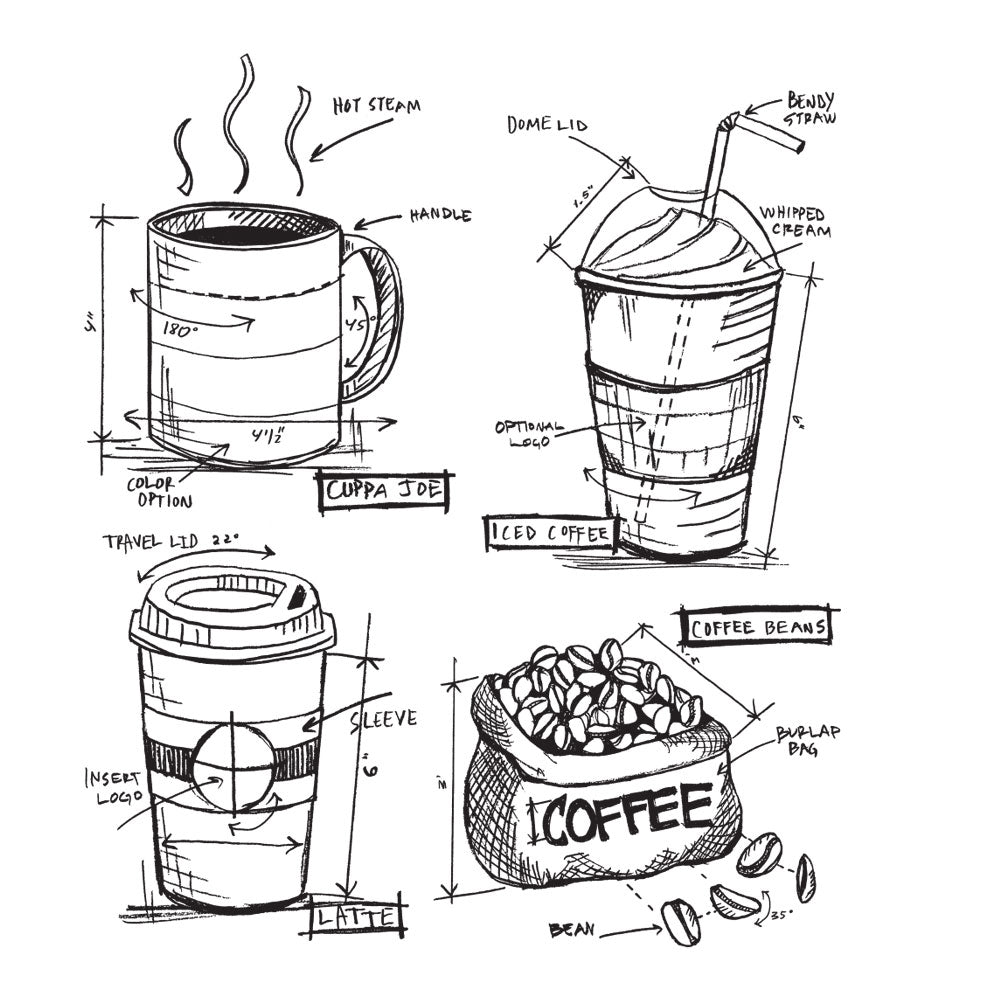 Tim Holtz Cling Rubber Stamps FRESHLY BREWED BLUEPRINT CMS232