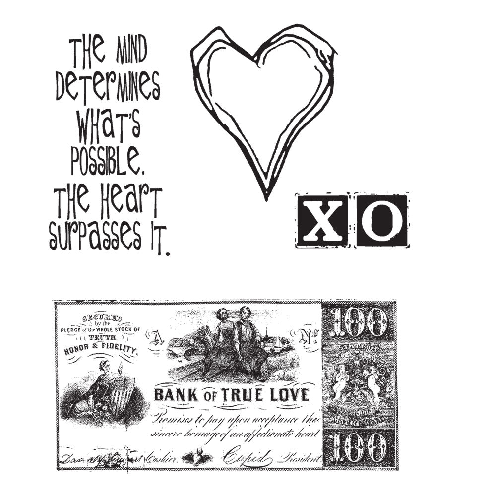 Tim Holtz Cling Rubber Stamps FROM THE HEART Love CMS006