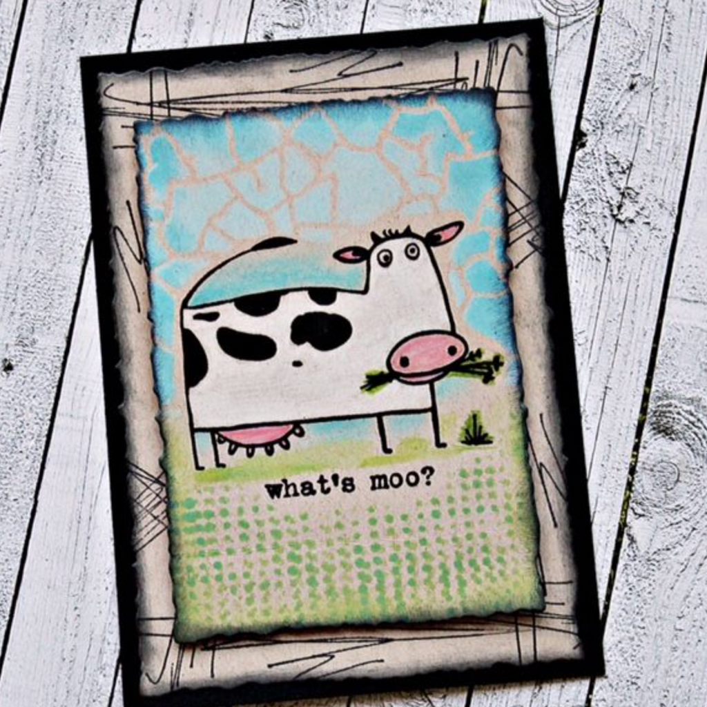 Tim Holtz Cling Rubber Stamps FUNNY FARM CMS361 cow