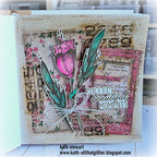 Tim Holtz Cling Rubber Stamps Faded Type CMS397 pink flower journal page kath stewart | color-code:ALT02