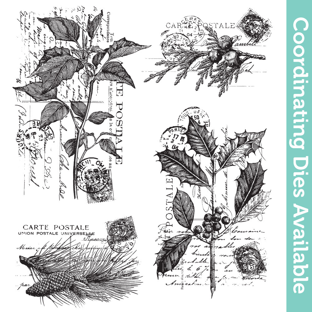 Tim Holtz Cling Rubber Stamps Festive Collage cms459