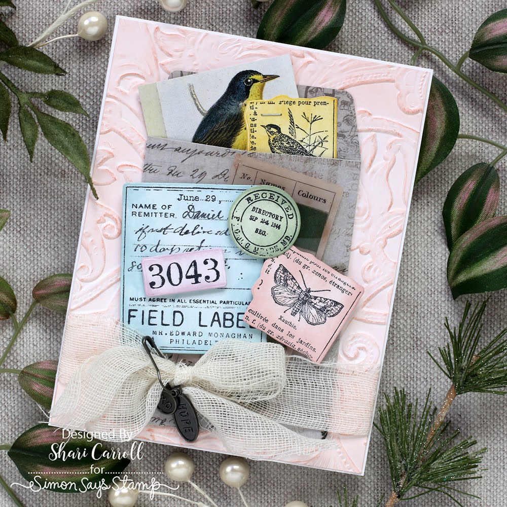 Tim Holtz Cling Rubber Stamps Field Notes cms396 shari carroll birds