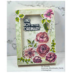 Tim Holtz Cling Rubber Stamps Floral Elements cms445 find joy picture frame