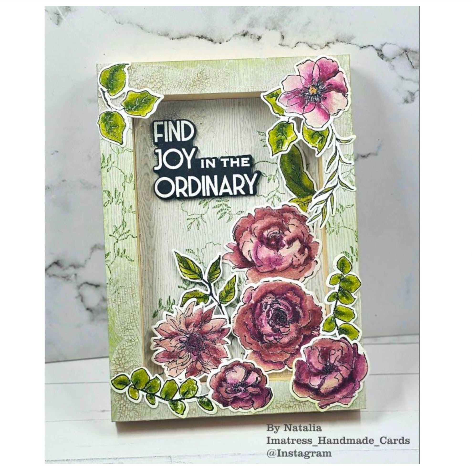 Tim Holtz Cling Rubber Stamps Floral Elements cms445 find joy picture frame