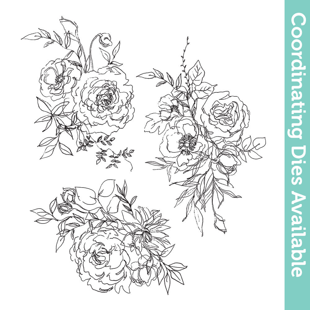 Tim Holtz Cling Rubber Stamps Floral Outline cms430