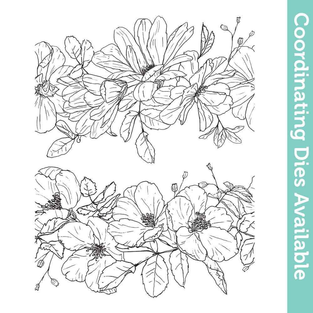 Tim Holtz Cling Rubber Stamps Floral Trims CMS461