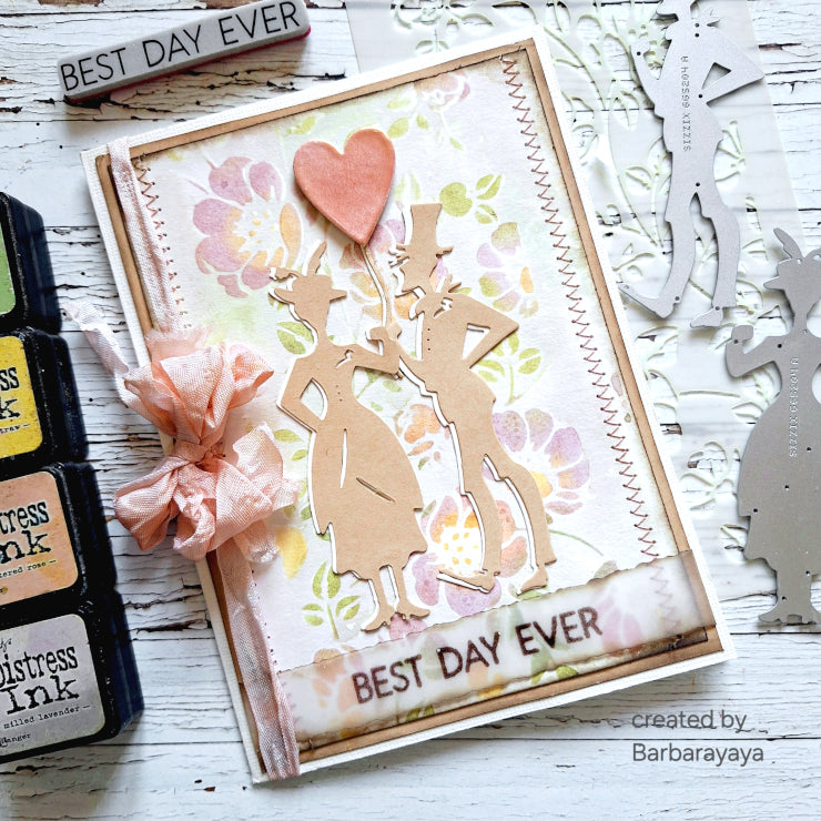 Tim Holtz Cling Rubber Stamps Floristry With Acrylic Grid Block cms485 best day ever