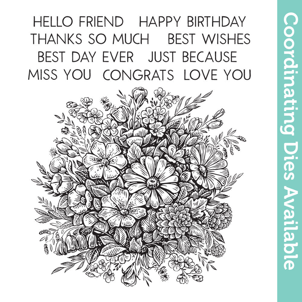 Tim Holtz Cling Rubber Stamps Floristry With Acrylic Grid Block cms485