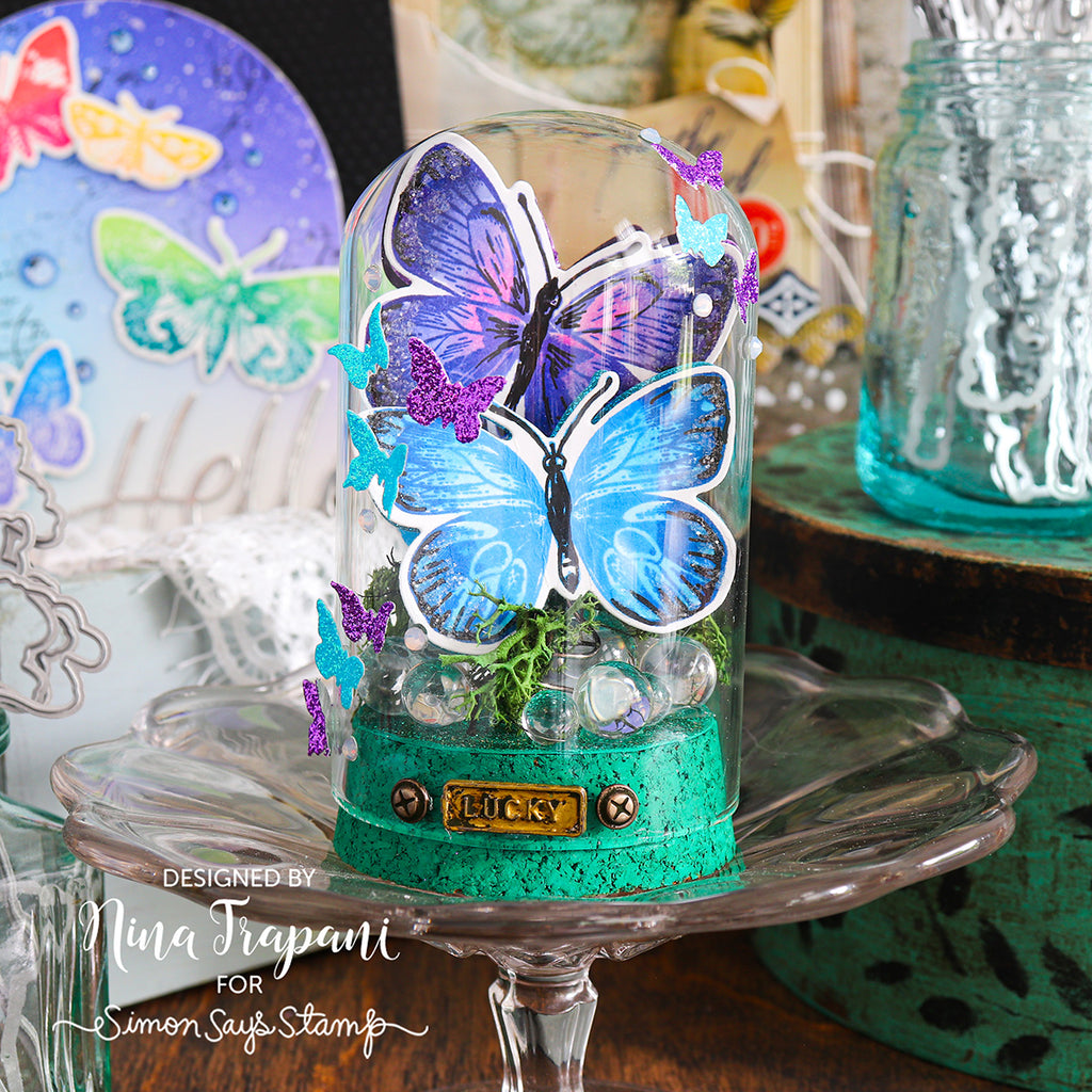 Tim Holtz Cling Rubber Stamps Flutter cms294 dome