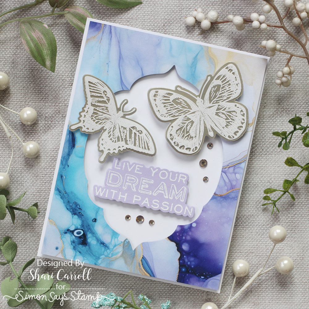 Tim Holtz Cling Rubber Stamps Flutter cms294 white