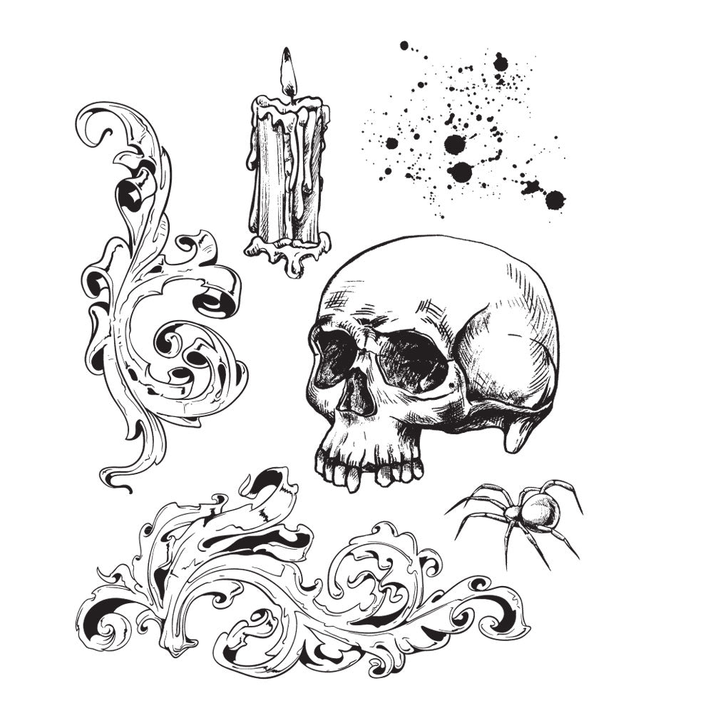 Tim Holtz Cling Rubber Stamps Foreboding cms470