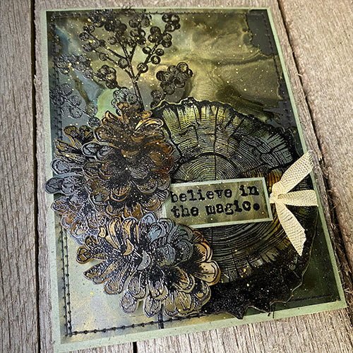 Tim Holtz Cling Rubber Stamps Forest Floor 2 cms497 embossed