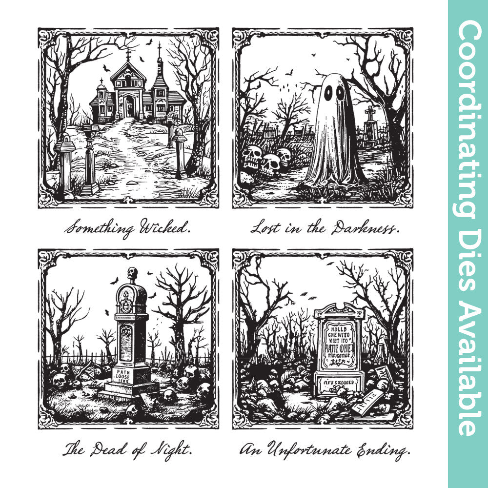 Tim Holtz Cling Rubber Stamps Framed Frights cms494