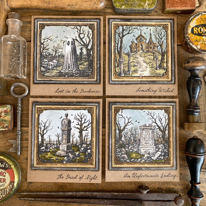 Tim Holtz Cling Rubber Stamps Framed Frights cms494 scary | color-code:ALT01