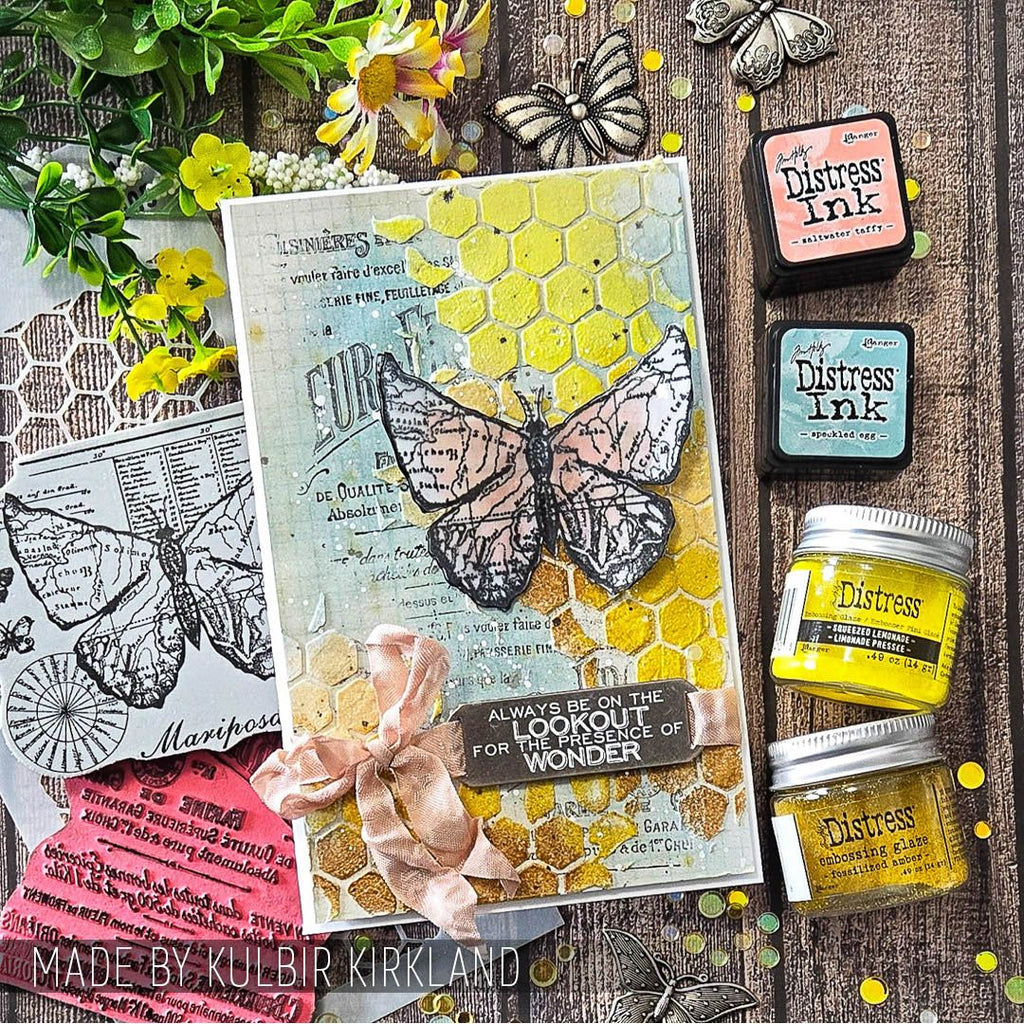 Tim Holtz Cling Rubber Stamps French Marketplace cms071 honeycomb