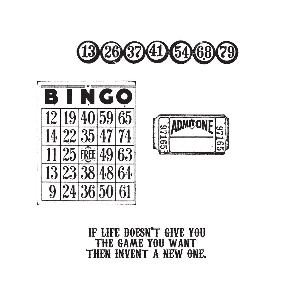 Tim Holtz Cling Rubber Stamps GAME OF LIFE CMS036