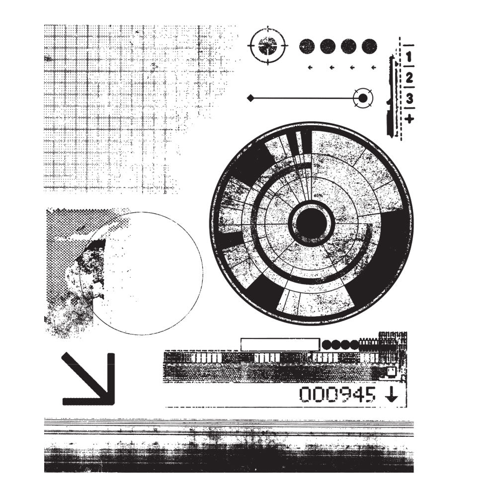 Tim Holtz Cling Rubber Stamps GLITCH 1 CMS403