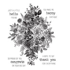 Tim Holtz Cling Rubber Stamps GLORIOUS BOUQUET WITH GRID BLOCK CMS325