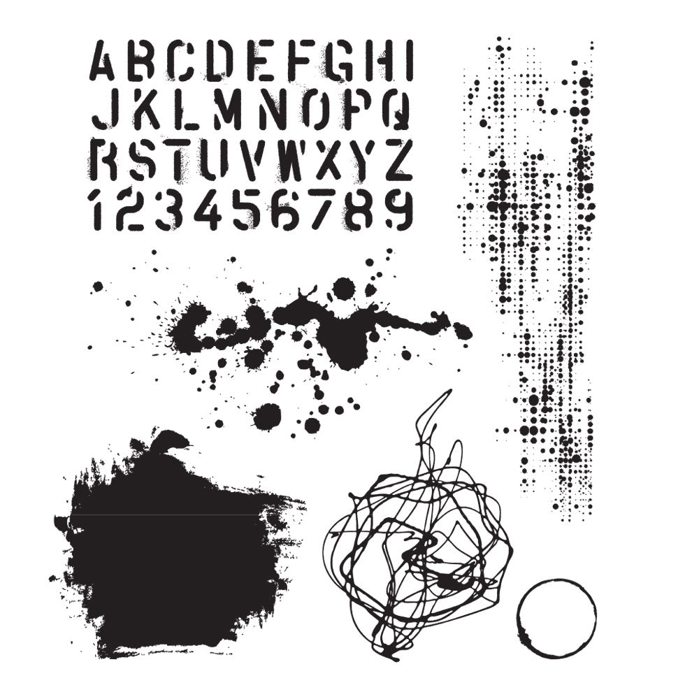 Tim Holtz Cling Rubber Stamps GRUNGED CMS402