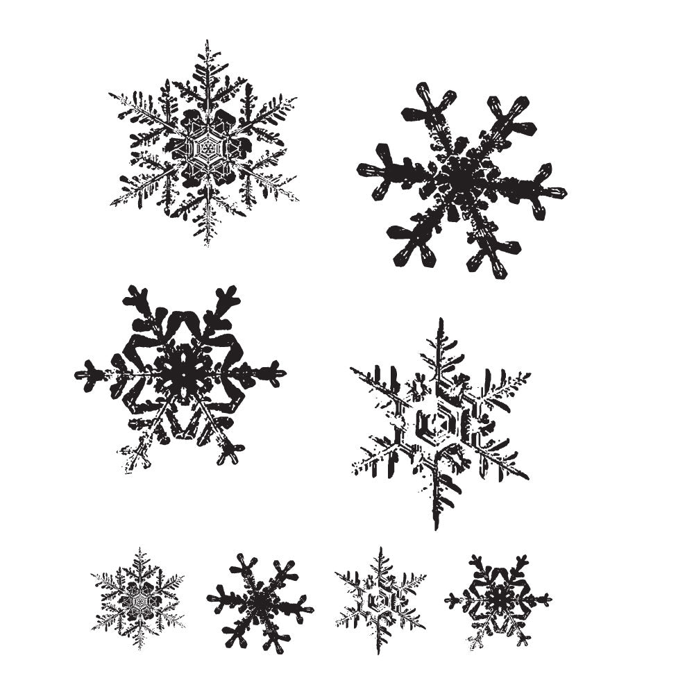 Tim Holtz Cling Rubber Stamps GRUNGE FLAKES cms098 Snowflakes