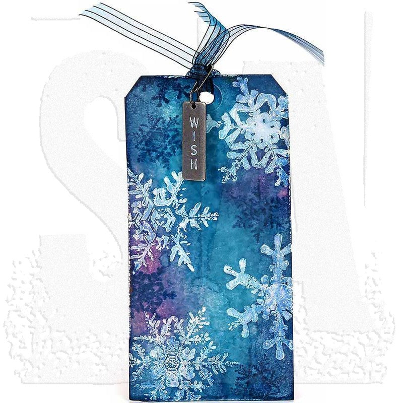 Tim Holtz Cling Rubber Stamps GRUNGE FLAKES cms098 Snowflakes tag