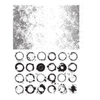 Tim Holtz Cling Rubber Stamps HALFTONE AND RINGS CMS260