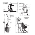 Tim Holtz Cling Rubber Stamps HALLOWEEN BLUEPRINTS 3 CMS200