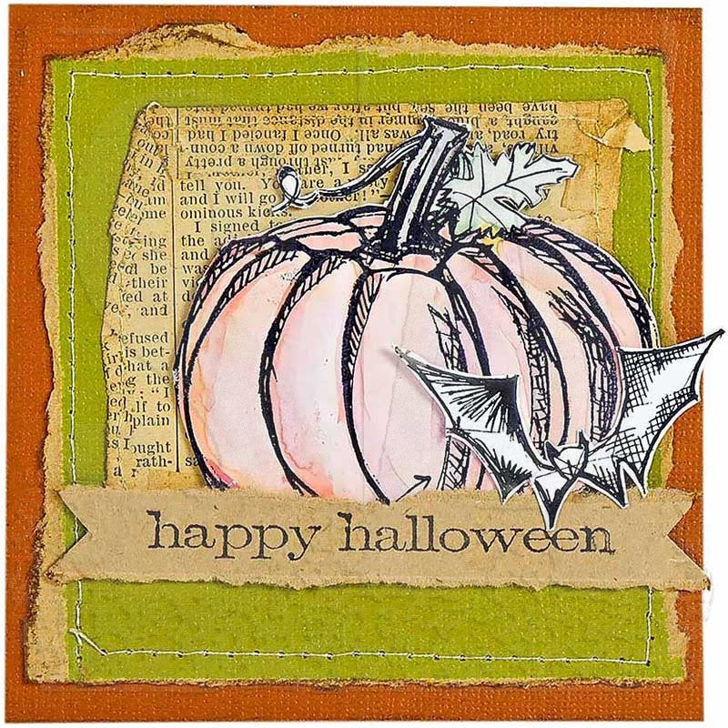 Tim Holtz Cling Rubber Stamps HALLOWEEN BLUEPRINT 2 CMS167 pumpkin