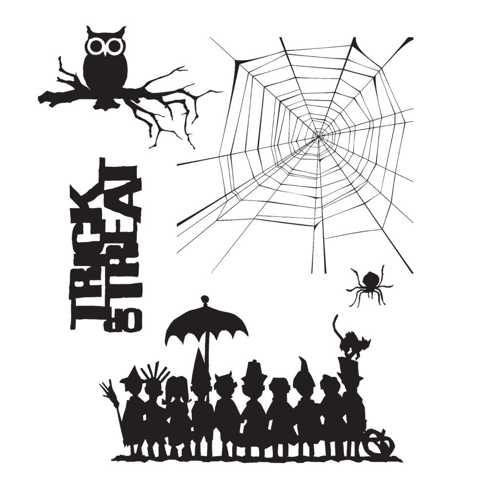 Tim Holtz Cling Rubber Stamps HALLOWEEN CUTOUTS CMS139