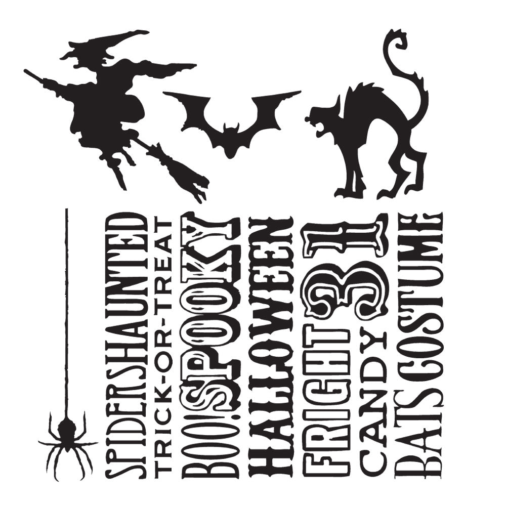 Tim Holtz Cling Rubber Stamps HALLOWEEN SILHOUETTES CMS115