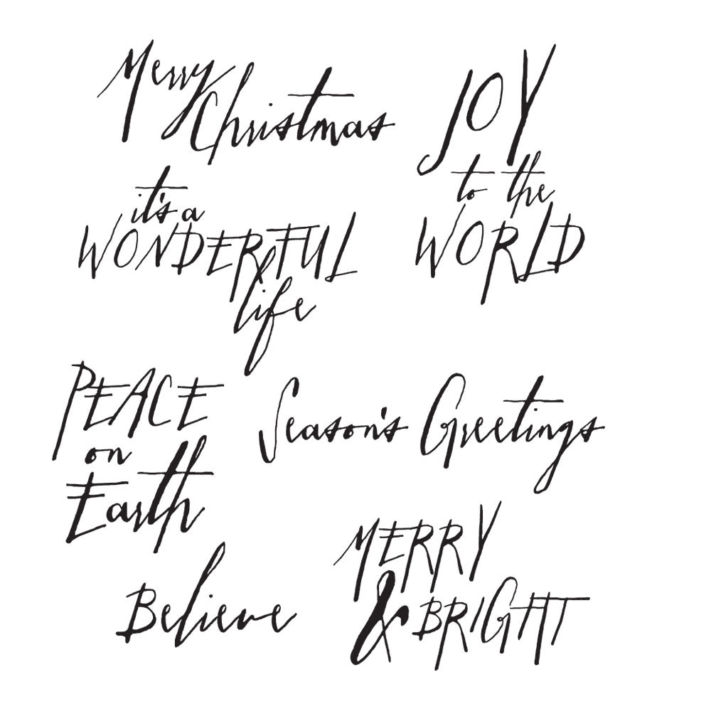 Tim Holtz Cling Rubber Stamps HANDWRITTEN HOLIDAYS 1 CMS208