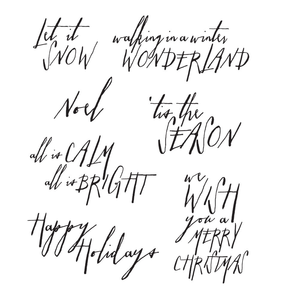 Tim Holtz Cling Rubber Stamps HANDWRITTEN HOLIDAYS 2 CMS209